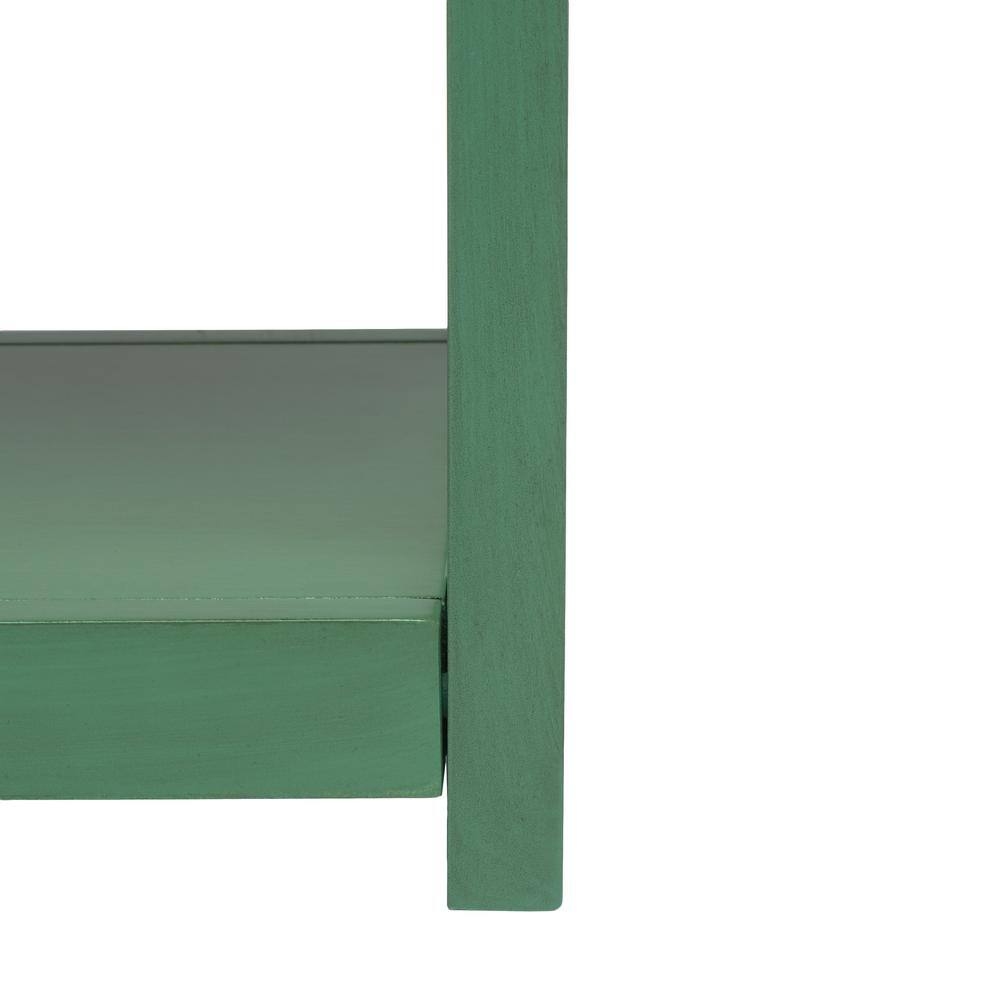 Sadie Turquoise Iron and Wood Console Table with Storage