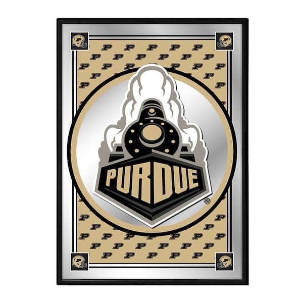 The Fan-Brand 19 in. x 28 in. Purdue Boilermakers Team Spirit, Special Framed Mirrored Decorative Sign