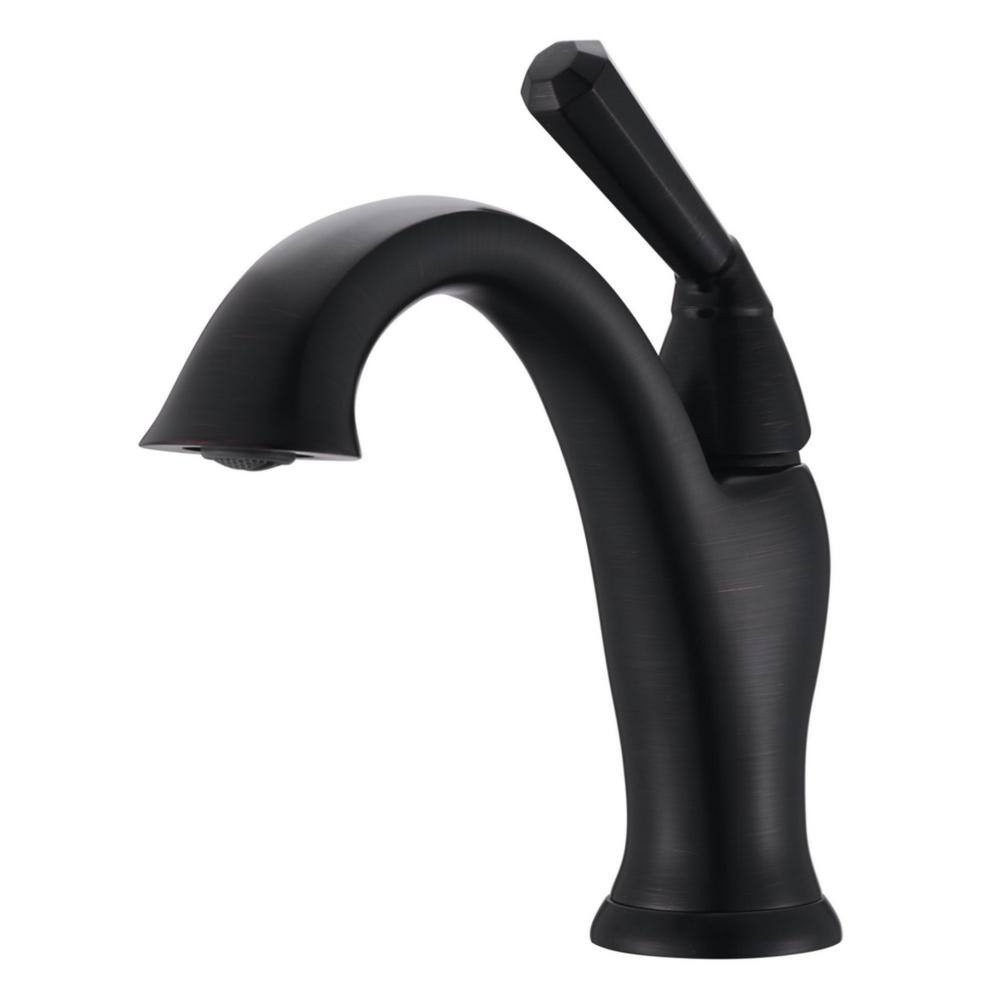 Oil Rubbed Bronze Single-Hole Bathroom Faucet with Drain Assembly