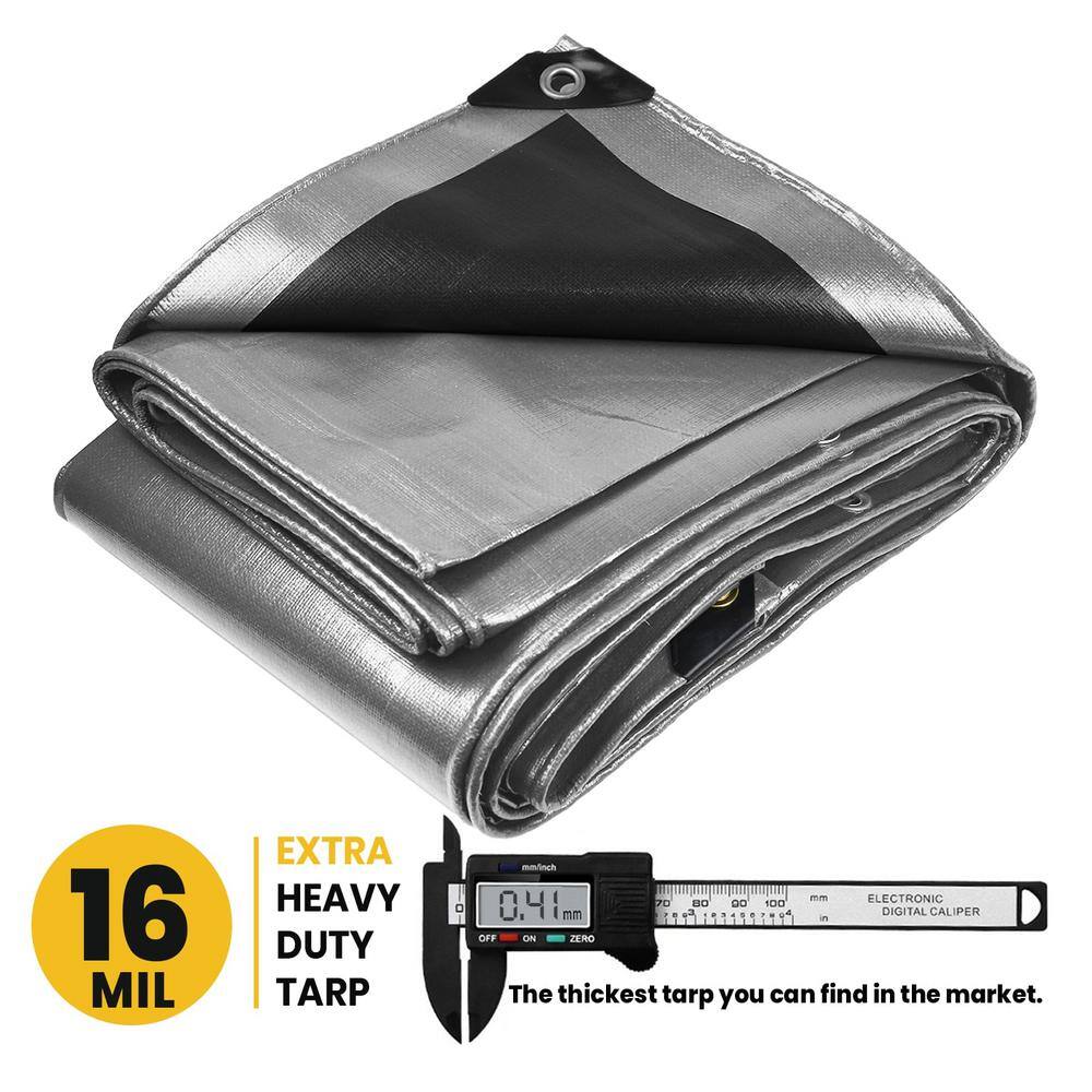 Extra Heavy Duty Silver/Black 40' x 80' Waterproof Tarp