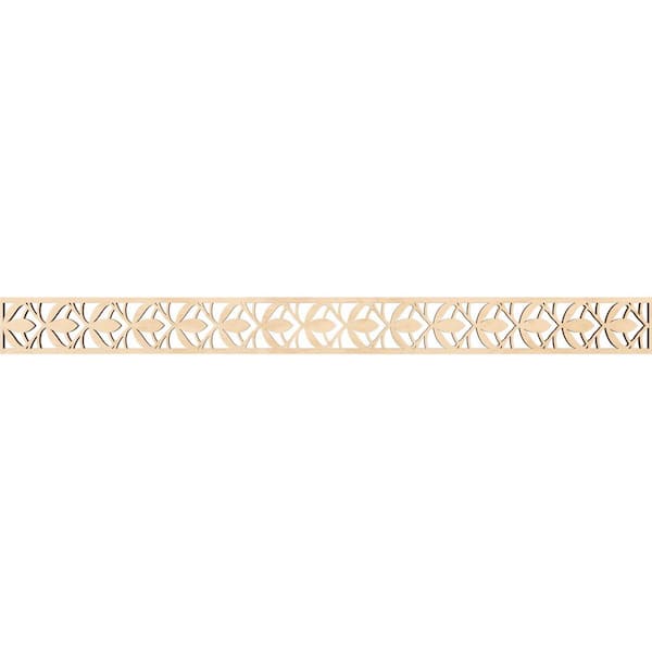 Ekena Millwork Salem Fretwork 0.375 in. D x 46.375 in. W x 4 in. L Birch Wood Panel Moulding