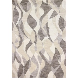 Greenwich Beige 4 ft. x 6 ft. (3'9" x 5'9") Abstract Contemporary Accent Rug