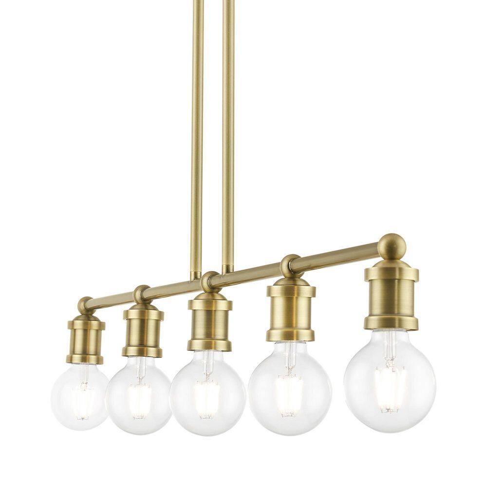 Lansdale Antique Brass 5-Light Linear Chandelier