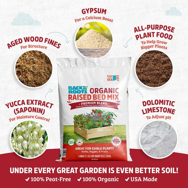 Organic Bulk Raised Bed Soil Pallet (60 1 cu. ft. Bags) Peat-Free, Blended with Organic Fertilizer