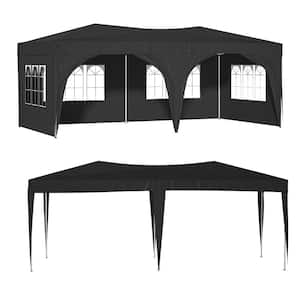 20 ft. W x 10 ft. D x 9 ft. H Black Roof Metal Carport