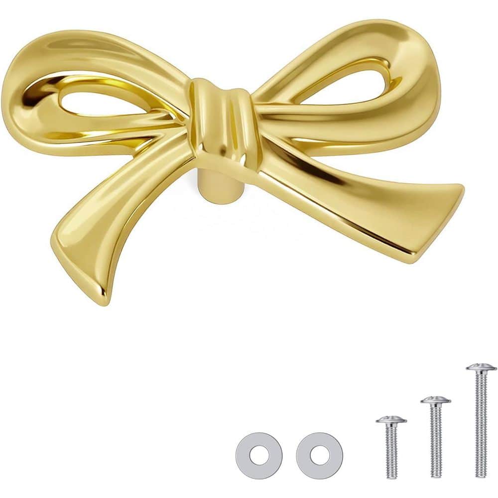 8-Pack 2.7 in. Bow Shape Decorative Knobs Brushed Gold Finish Girls Bedroom Nursery Cabinet Drawer Pulls Modern Style price history on PriceWatchPro