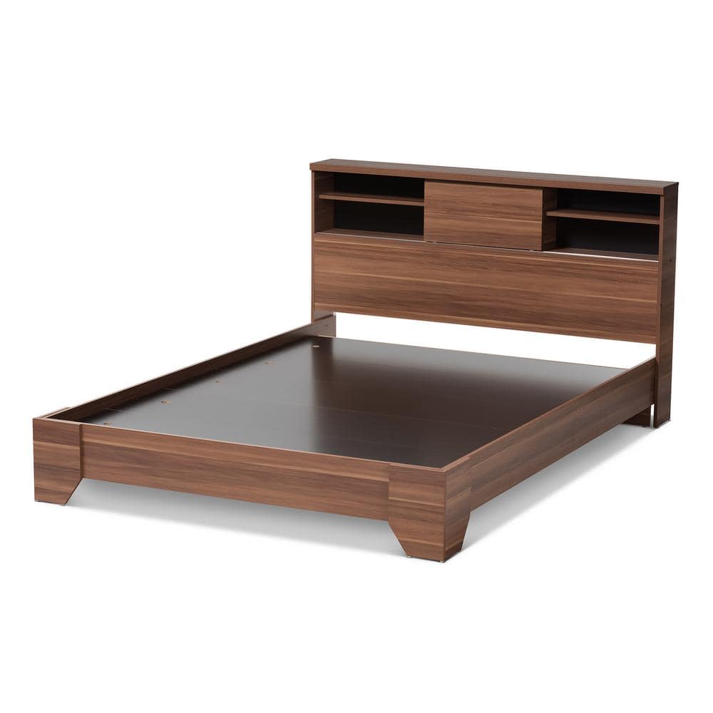 Vanda Medium Brown Wood Queen Platform Bed