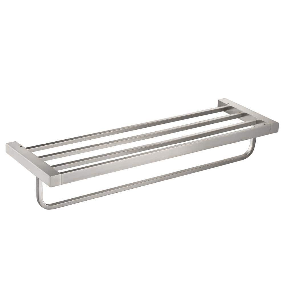 Kraus Stelios Bathroom Shelf With Towel Bar In Brushed Nickel Kea 