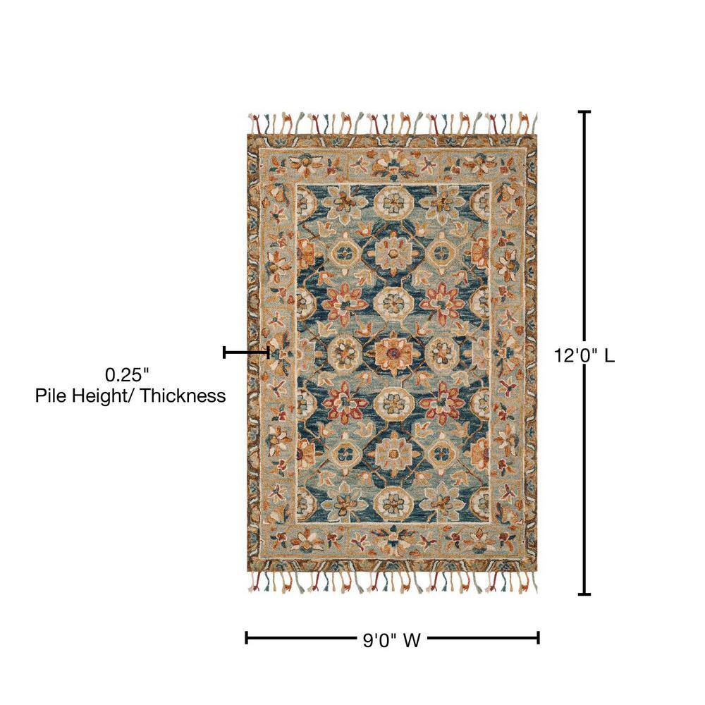 Handmade Gray Floral Tufted Wool Square Area Rug