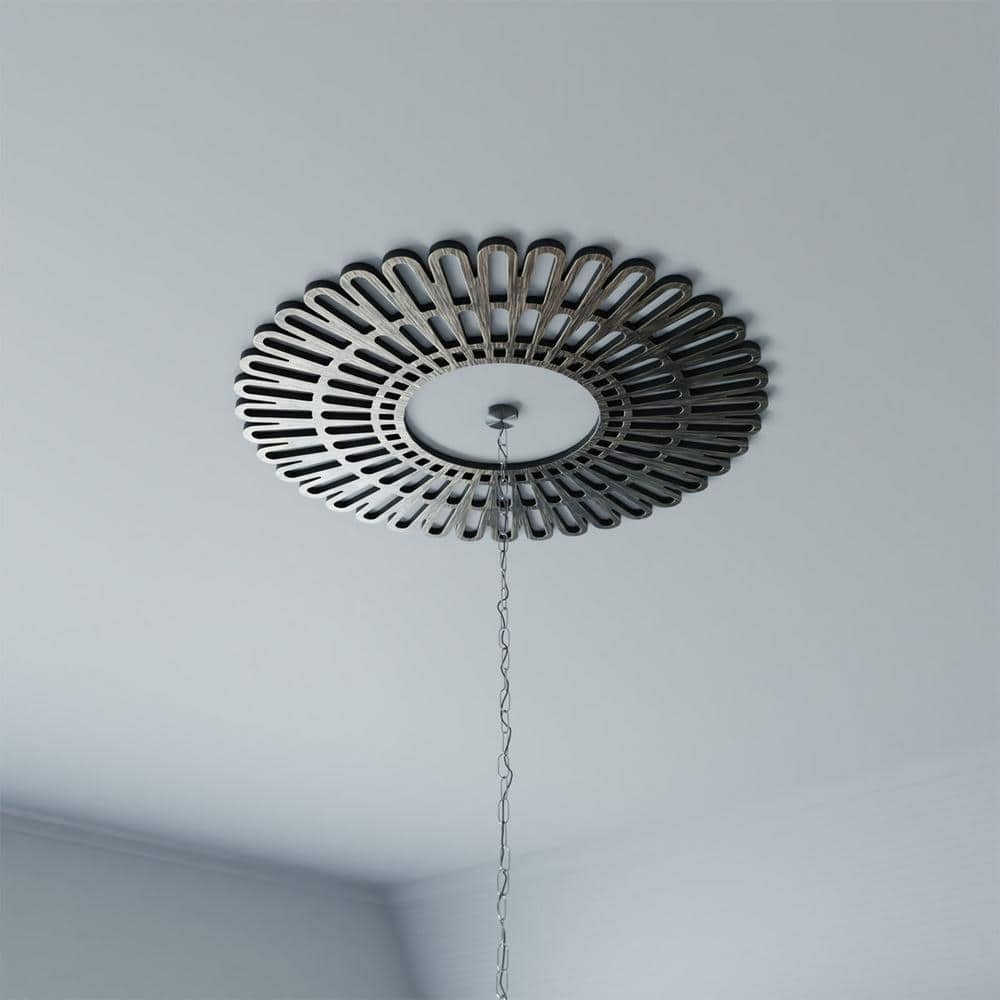 Antiqued Pale Gold 24" PVC Pierced Ceiling Medallion