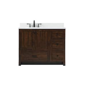 Timeless Home 42 in. W x 19 in. D x 34 in. H Bath Vanity in Expresso with Ivory White Top