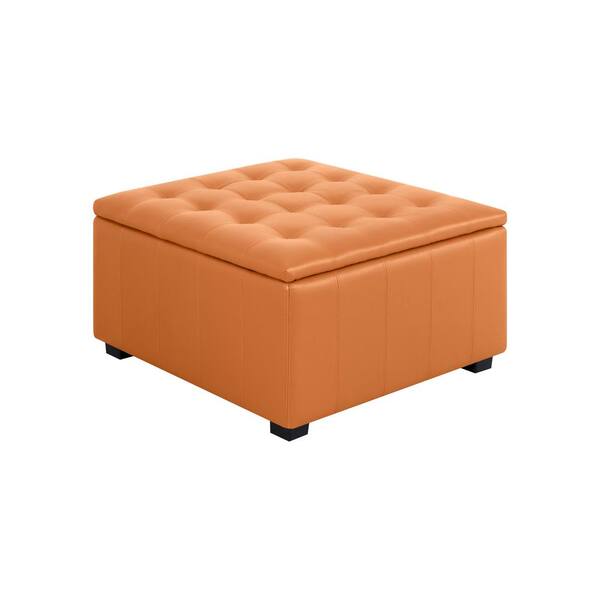 Footrest Ottoman Rectangle Footstool Foot Rest Faux Leather Foot