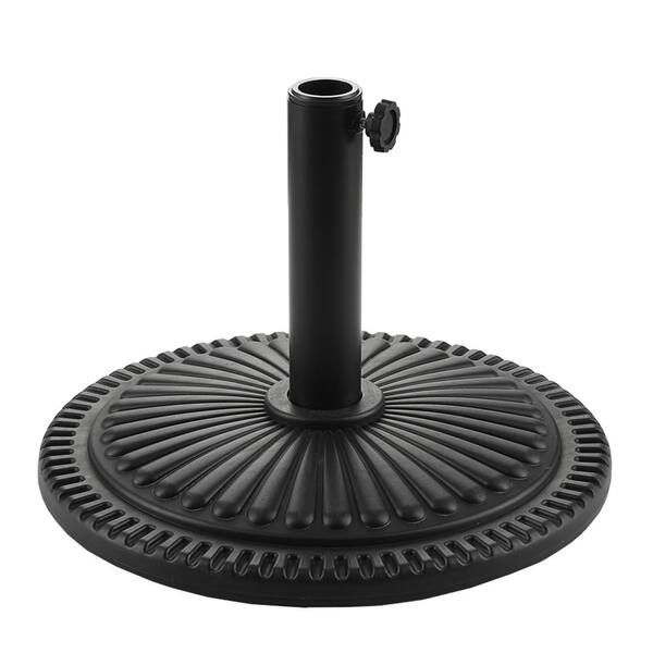 Mondawe 22 lbs. Heavy-Duty Patio Umbrella Base Stand with Drop-Shaped Pattern and Unique Leather Design in Black