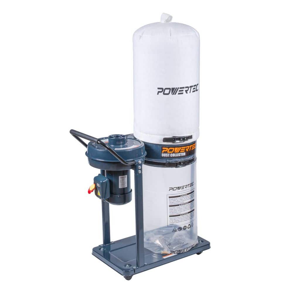 POWERTEC 1 HP, 800 CFM Dust Collector with 1 Micron Dust Collector
