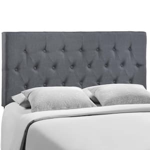 Baxton Studio Clovis Grey and Dark Brown Queen Headboard 198-12399