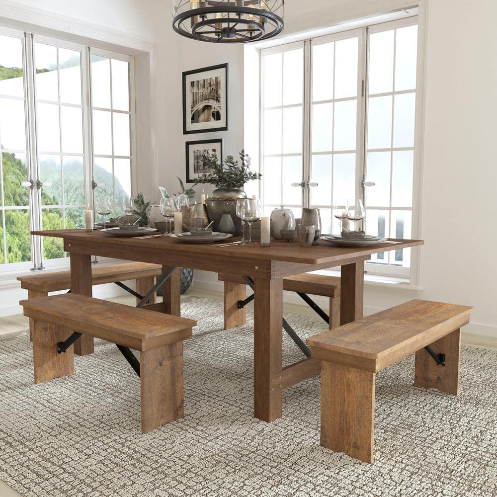 Carnegy Avenue 5-Piece Antique Rustic Farm Table Set CGA-XF-224413-AN ...