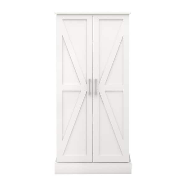Unbranded Modern 23.62 in. W x 15.75 in. D x 50 in. H White Linen Cabinet with Doors Racks and Shelves, Kitchen Pantry Cabinet