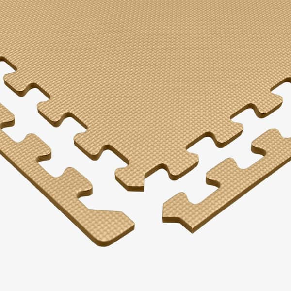 We Sell Mats Multipurpose 24 in. x 24 in. 3/8 in. Thick EVA Foam Gym/Exercise  Tiles 6 pack 24 sq ft. - Sand 24SAND1-10M - The Home Depot