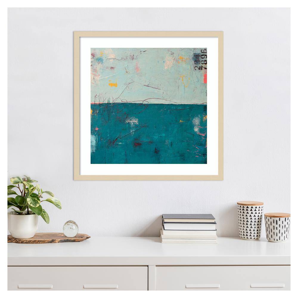 Blue Bay Hideaway Teal and Sky-Blue Framed Wall Art