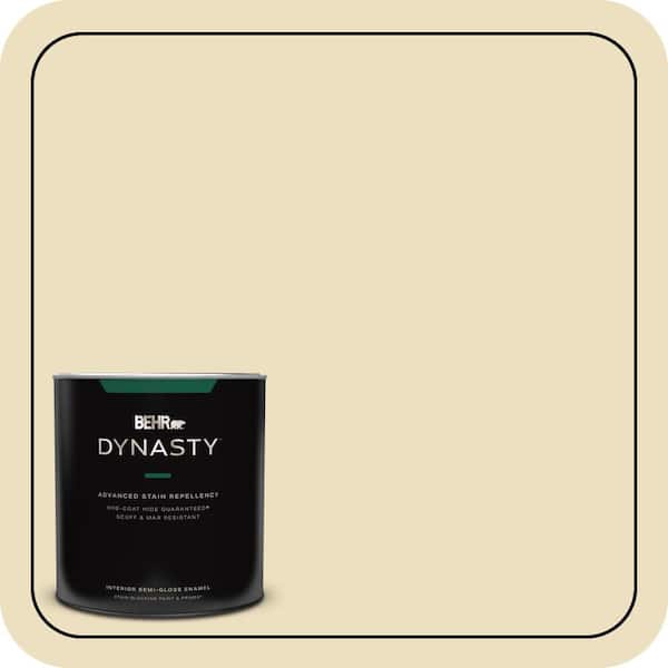 BEHR DYNASTY 1 qt. Home Decorators Collection #HDC-NT-17 New Cream Semi-Gloss Enamel Interior Stain-Blocking Paint & Primer