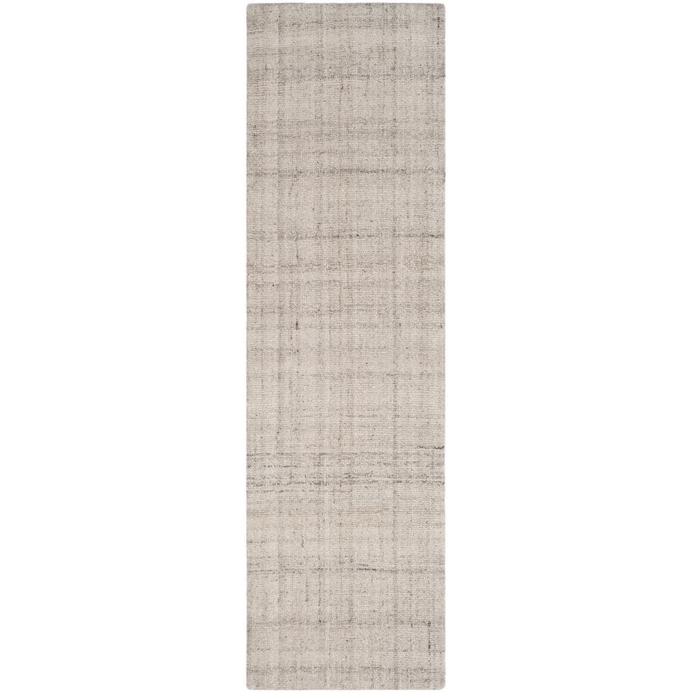 Handmade Abstract Cushion-Soft Gray Wool Area Rug