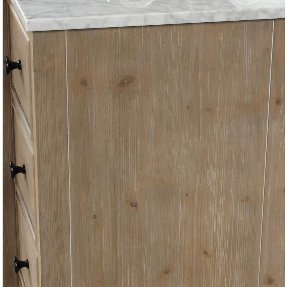 Kelly 48" Weathered Fir Solid Wood Bathroom Vanity with Marble Top
