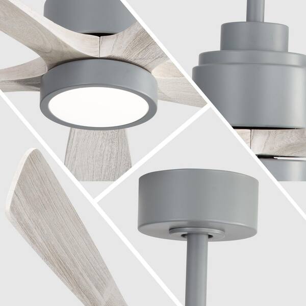 TMFXGX 52 in. Smart Brushed Nickel Downrod Mount Standard Ceiling