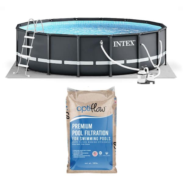Ultra XTR Frame 14 ft. x 42 in. Above Ground Pool and OptiFlow Premium Filter Sand