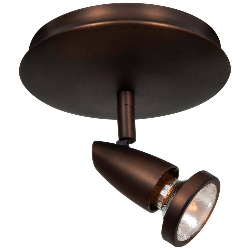 Mirage 6 in. 1-Light LED Bronze Swivel Spotlight Semi-Flush Mount