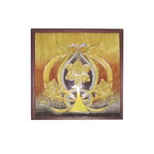 Pasque Flower Abstract Wall Art with Hand Painted Porcelain style 9.5 in. x 9.5 in.