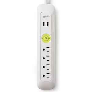 6 ft. White 4-Outlet, 2-USB, Power Strip Surge Protector