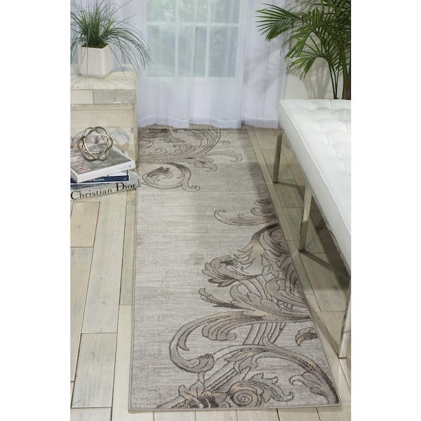 Maxell Graphite 2 ft. x 8 ft. Persian Modern Kitchen Runner Area Rug