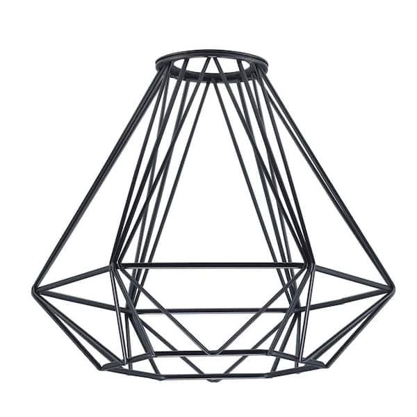 PRIVATE BRAND UNBRANDED 7.6 in. Black Metal Geometric Caged Cone