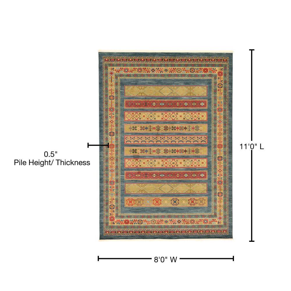 Luxe Lodge High Pile 8'x11' Blue Synthetic Area Rug