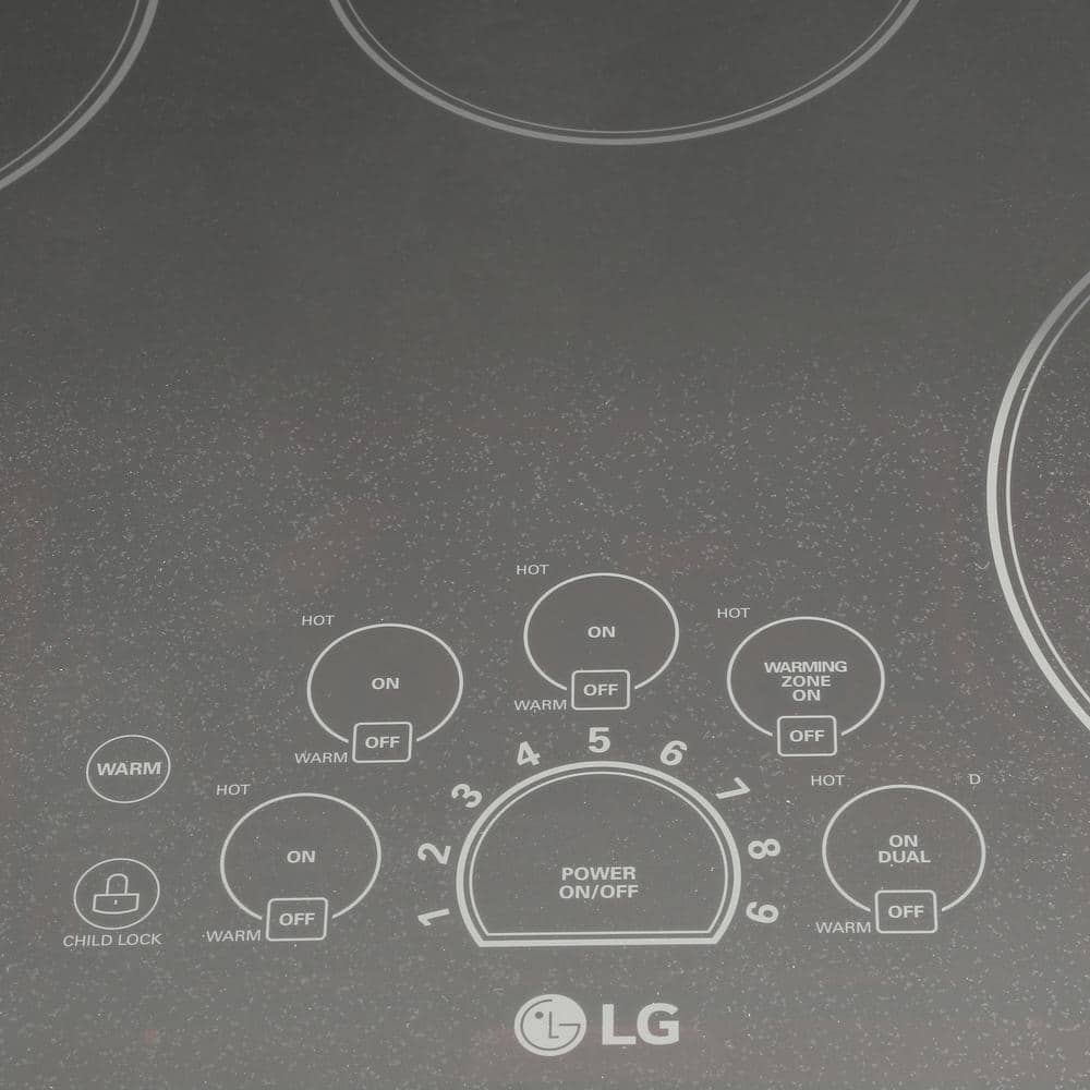 30" Black Ceramic Electric Cooktop with 5 Burners