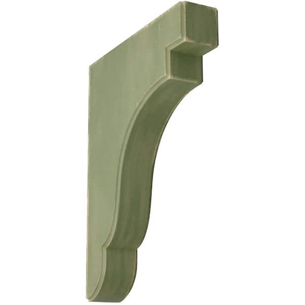 Ekena Millwork 1-3/4 in. x 11 in. x 8-1/2 in. Restoration Green Bedford Wood Vintage Decor Bracket