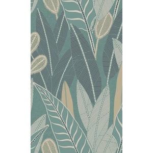Green Leafy Tropical Print Non Woven Non-Pasted Textured Wallpaper 57 Sq. Ft.