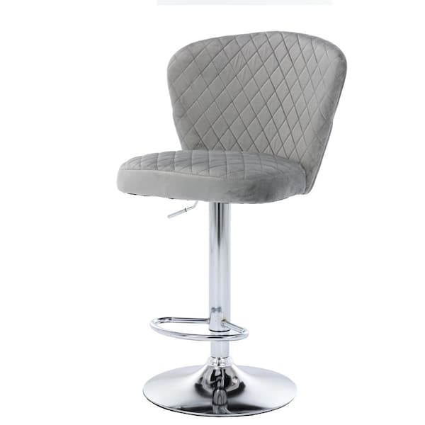 Unbranded 46.46 in. Grey Low Back Solid Wood Frame Counter Height Bar Stool (Set of 2)