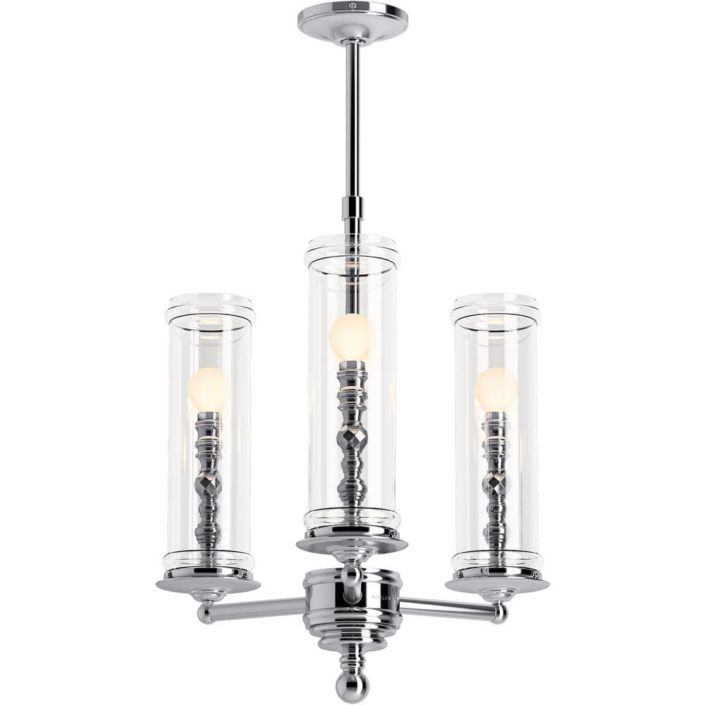 KOHLER Damask 3-Light Polished Chrome Pendant