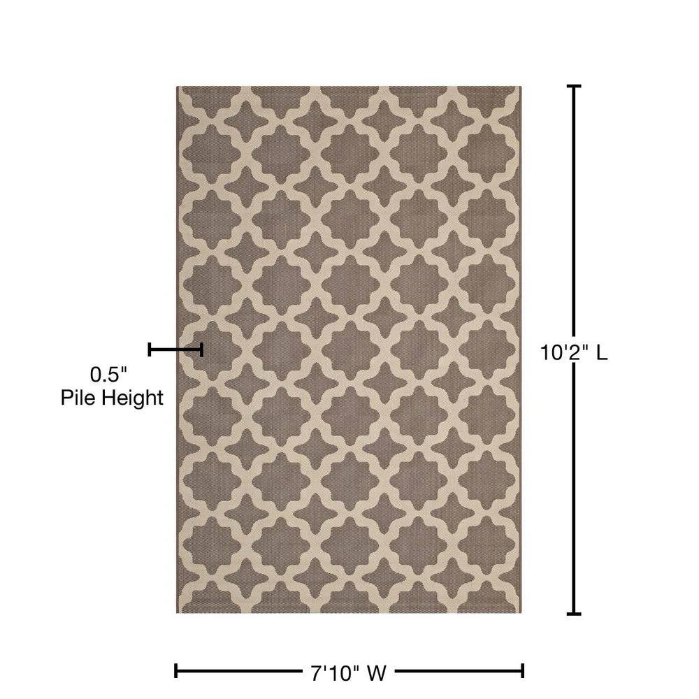 Cerelia Light and Dark Beige Trellis 8x10 Synthetic Area Rug