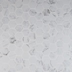 Carrara Hexagon 12 in. x 12 in. x 10 mm Matte Porcelain Mosaic Tile (7.75 sq. ft. / case)