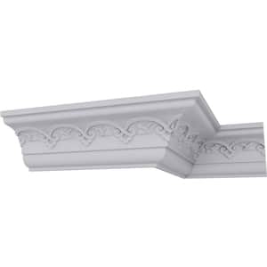 SAMPLE - 3-1/2 in. x 12 in. x 3-3/8 in. Polyurethane Lisbon Crown Moulding