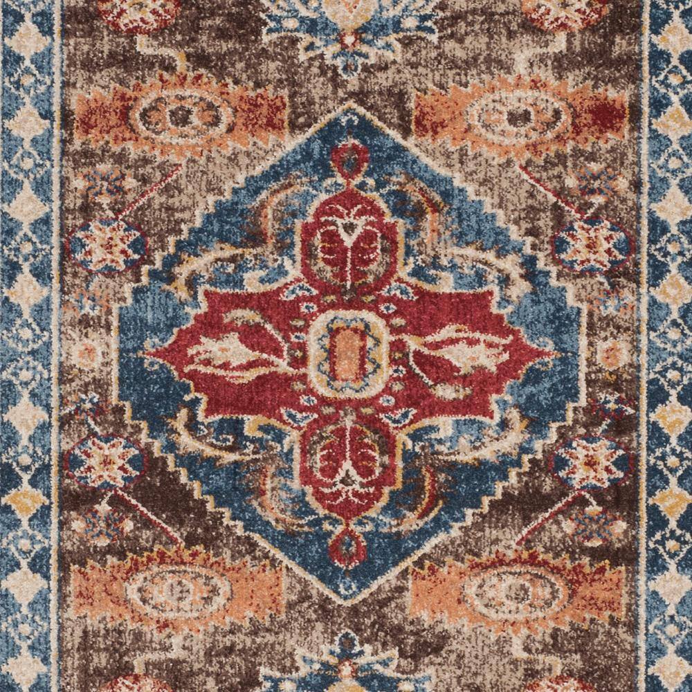 Bijar 8' x 10' Blue and Brown Floral Wool Area Rug