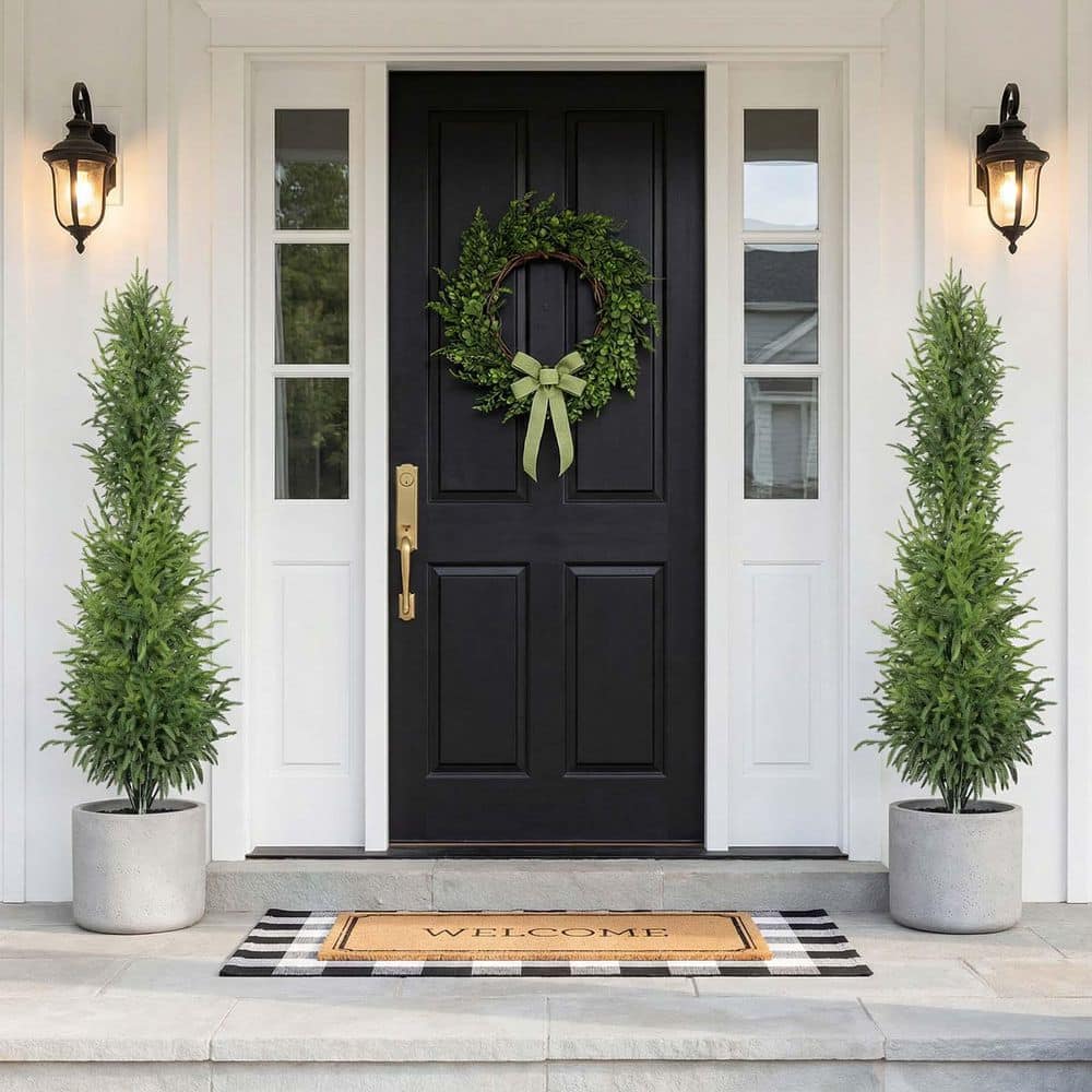 4 ft. Artificial Pine Tree in Black Pot (Set of 2) Indoor Outdoor