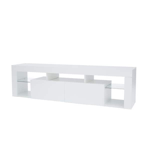 TV cabinet CUSTER, white/light wood DEF