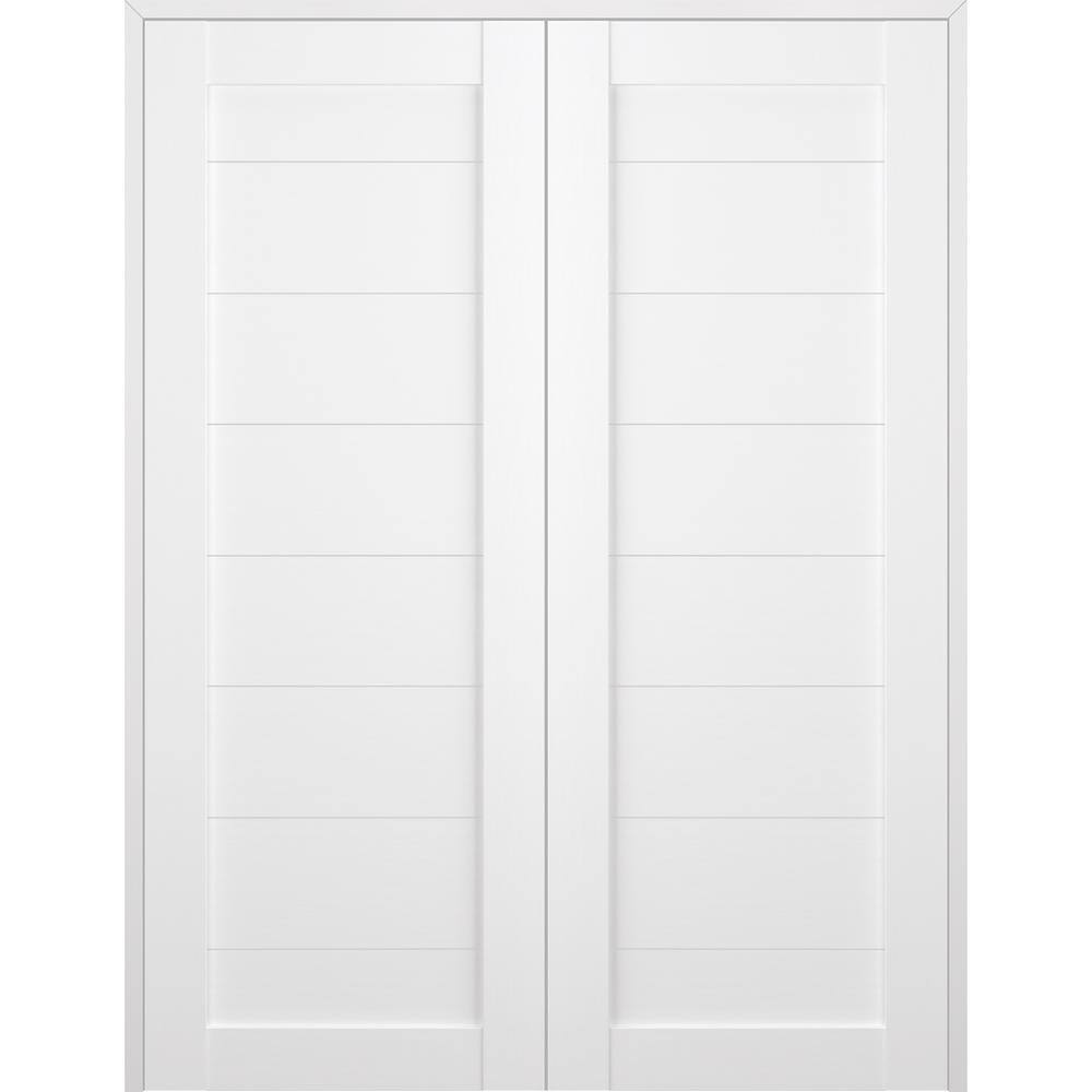 Ermi 72 in. x 84 in. Both Active Bianco Noble Composite Wood Double Prehung Interior Door price history on PriceWatchPro