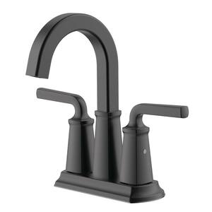 Chesapeake 4 in. Centerset 2-Handle Bathroom Faucet with Pop-Up Drain Assembly in Matte Black