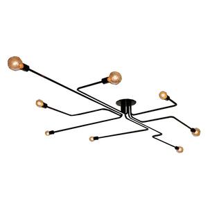 Electodyte 26 in. 8-Light Indoor Black Flush Mount Chandelier