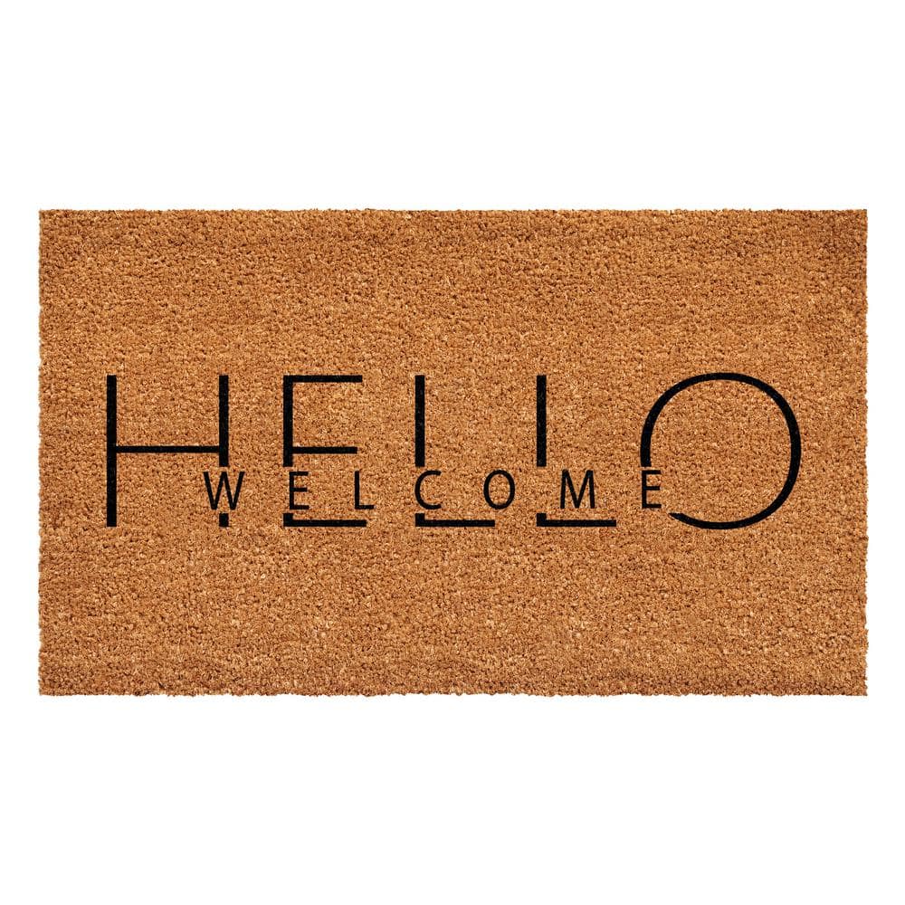 Natural Coir and Vinyl Rectangular Outdoor Welcome Doormat