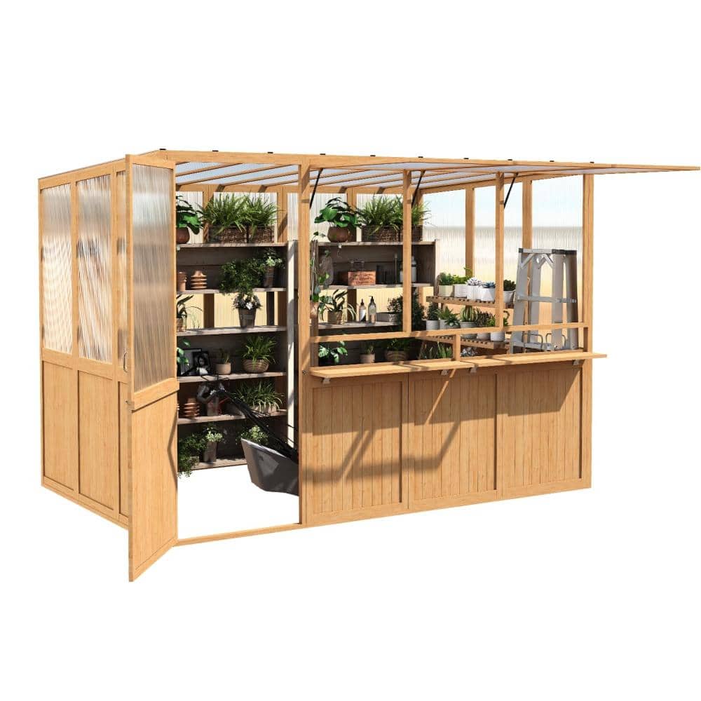 Tenleaf 112 in. W x 73 in. D x 81 in. H Brown Outdoor Walk-in